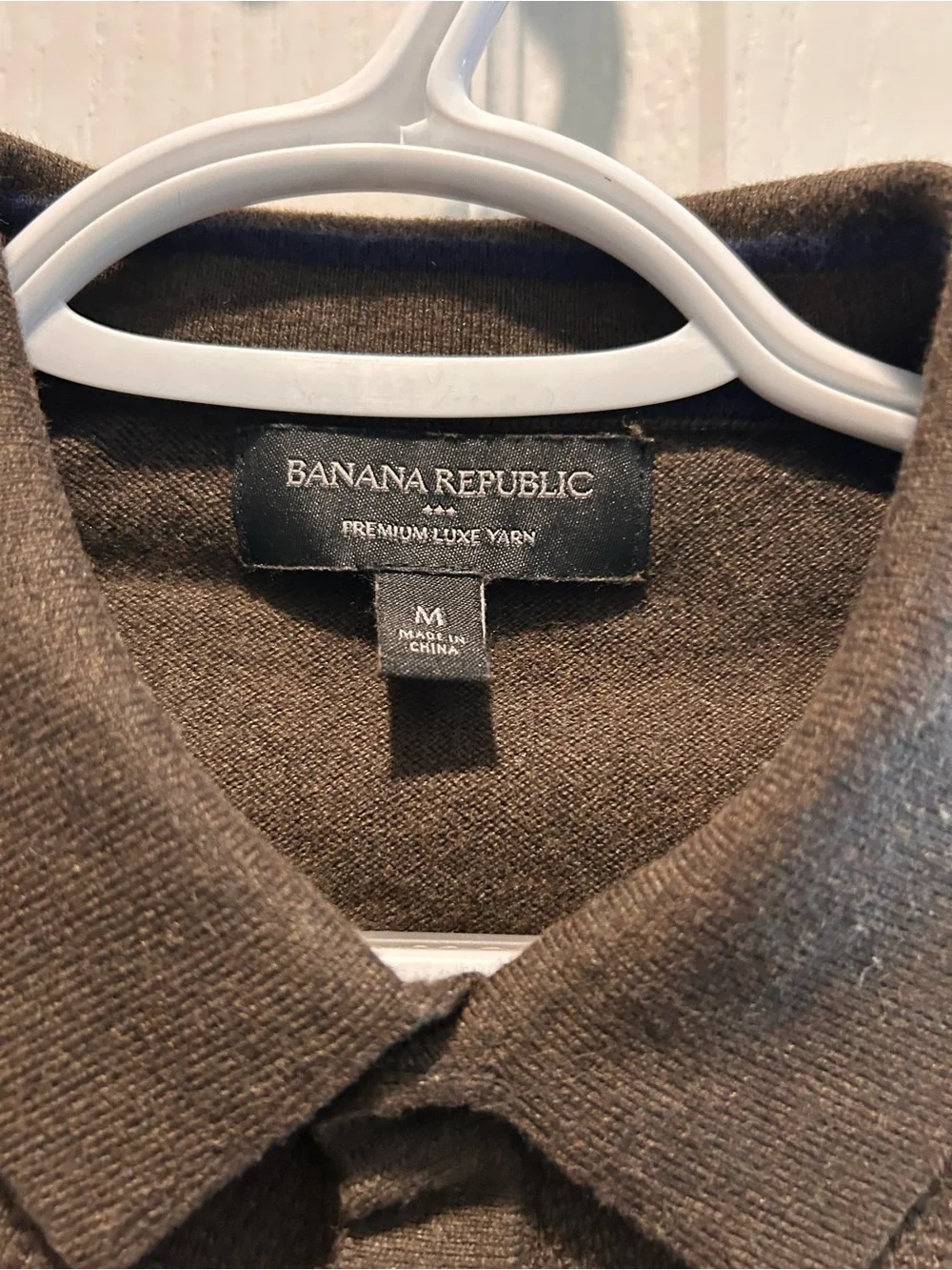 Banana Republic Brown Zip-Front Polo Sweater